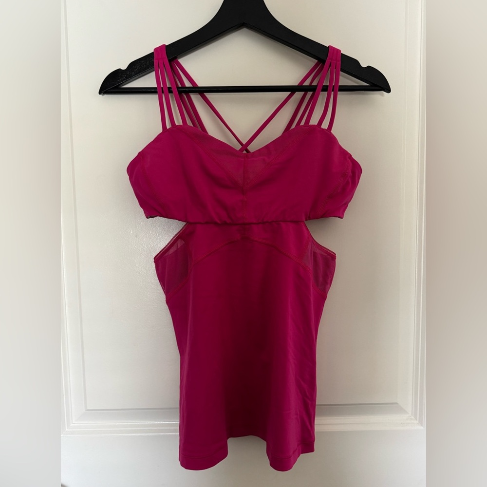 lululemon Deep Raspberry Pink Cut-Out Tank Top